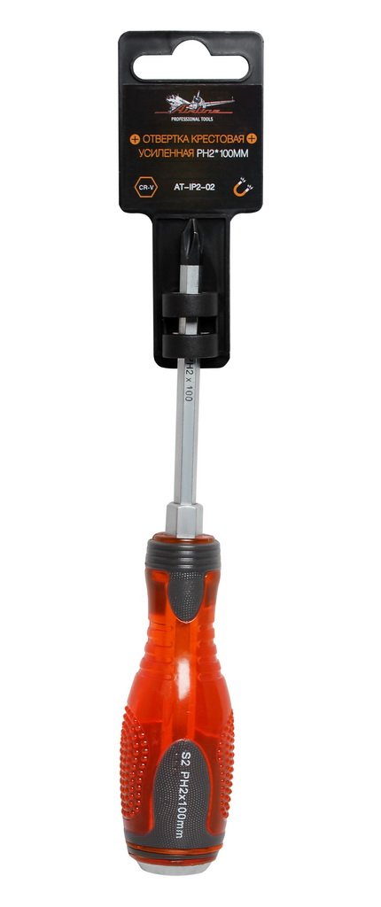 Отвертка крестовая усиленная под ключ магнитная PH2*100мм