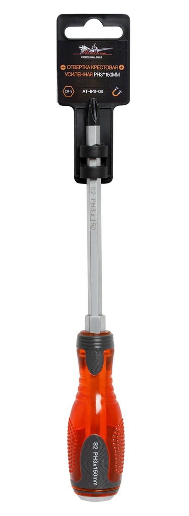Отвертка крестовая усиленная под ключ магнитная PH3*150мм